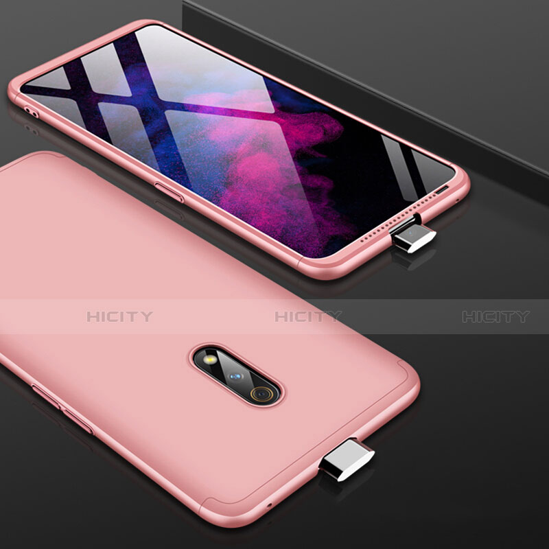 Handyhülle Hülle Kunststoff Schutzhülle Tasche Matt Vorder und Rückseite 360 Grad für Oppo Realme X Rosegold