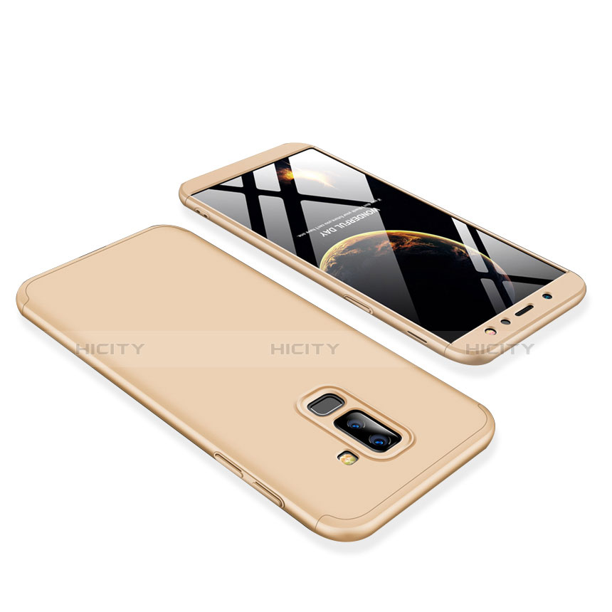 Handyhülle Hülle Kunststoff Schutzhülle Tasche Matt Vorder und Rückseite 360 Grad für Samsung Galaxy A6 Plus (2018) Gold