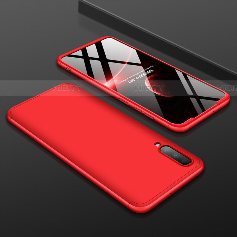 Handyhülle Hülle Kunststoff Schutzhülle Tasche Matt Vorder und Rückseite 360 Grad für Samsung Galaxy A70S Rot