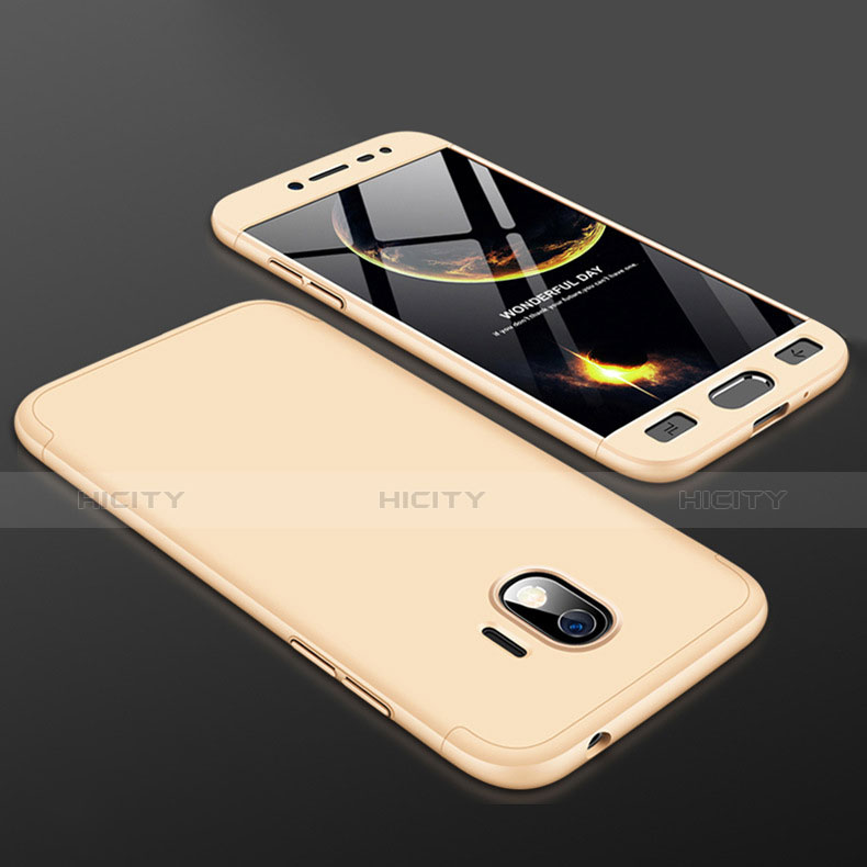 Handyhülle Hülle Kunststoff Schutzhülle Tasche Matt Vorder und Rückseite 360 Grad für Samsung Galaxy J2 Pro (2018) J250F Gold