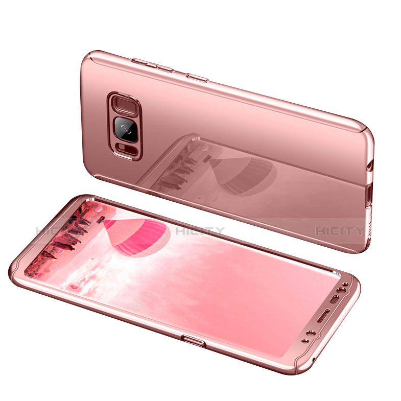 Handyhülle Hülle Kunststoff Schutzhülle Tasche Matt Vorder und Rückseite 360 Grad für Samsung Galaxy S8 Plus Rosegold