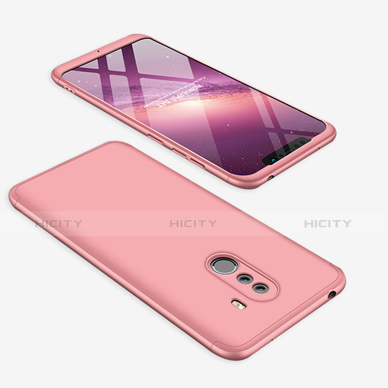 Handyhülle Hülle Kunststoff Schutzhülle Tasche Matt Vorder und Rückseite 360 Grad für Xiaomi Pocophone F1 Rosegold