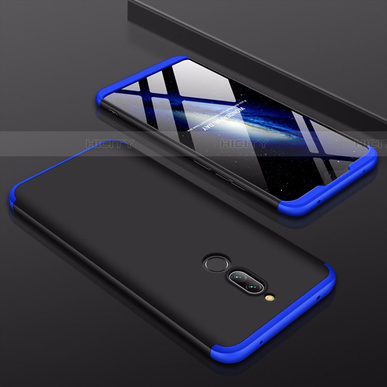 Handyhülle Hülle Kunststoff Schutzhülle Tasche Matt Vorder und Rückseite 360 Grad für Xiaomi Redmi 8 Blau und Schwarz