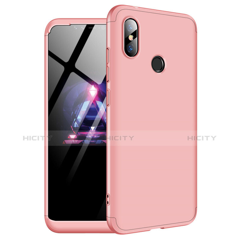 Handyhülle Hülle Kunststoff Schutzhülle Tasche Matt Vorder und Rückseite 360 Grad für Xiaomi Redmi Note 6 Pro Rosegold