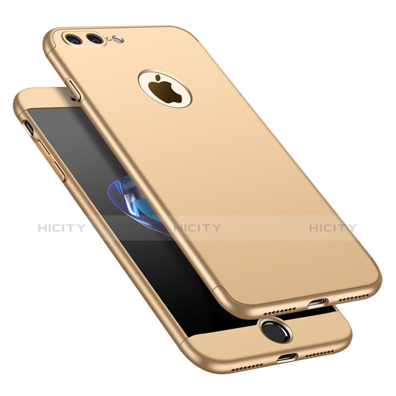 Handyhülle Hülle Kunststoff Schutzhülle Tasche Matt Vorder und Rückseite 360 Grad M01 für Apple iPhone 7 Plus Gold Plus