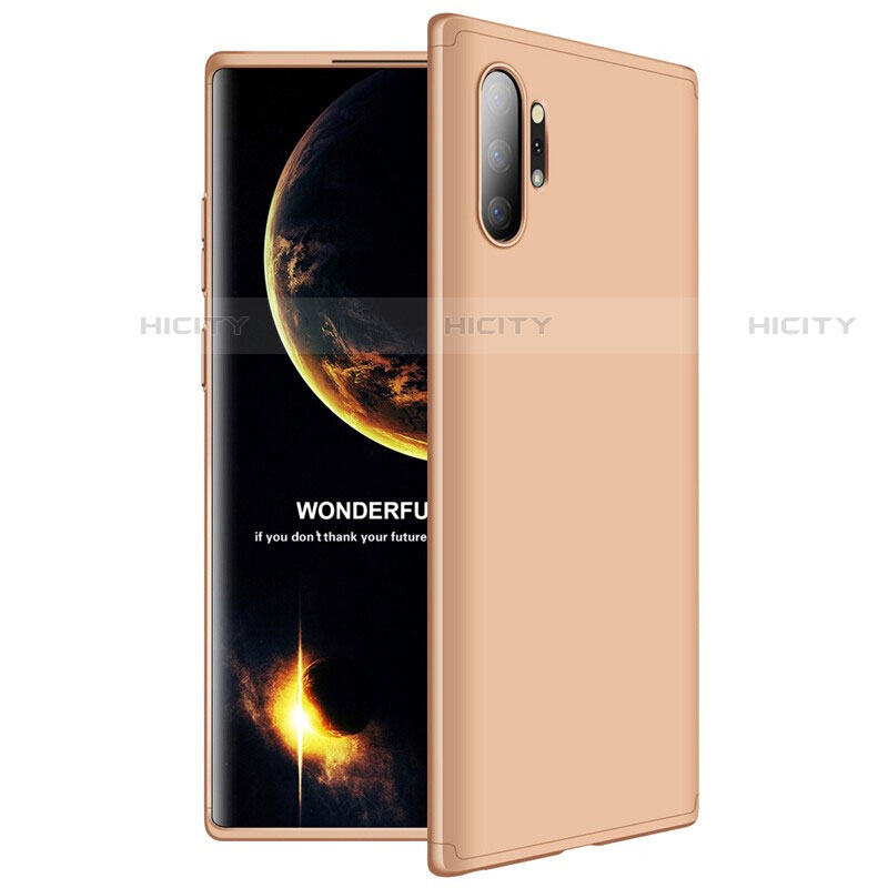 Handyhülle Hülle Kunststoff Schutzhülle Tasche Matt Vorder und Rückseite 360 Grad M01 für Samsung Galaxy Note 10 Plus 5G Gold Plus