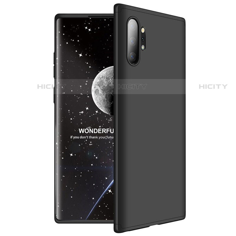 Handyhülle Hülle Kunststoff Schutzhülle Tasche Matt Vorder und Rückseite 360 Grad M01 für Samsung Galaxy Note 10 Plus 5G Schwarz Plus