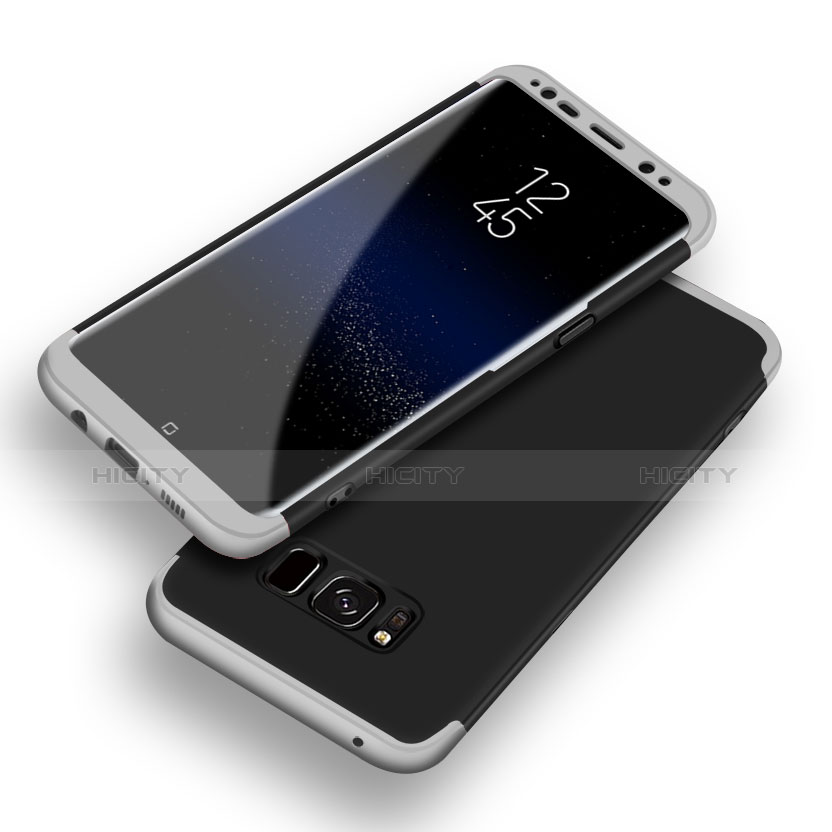 Handyhülle Hülle Kunststoff Schutzhülle Tasche Matt Vorder und Rückseite 360 Grad Q03 für Samsung Galaxy S8 Plus Silber