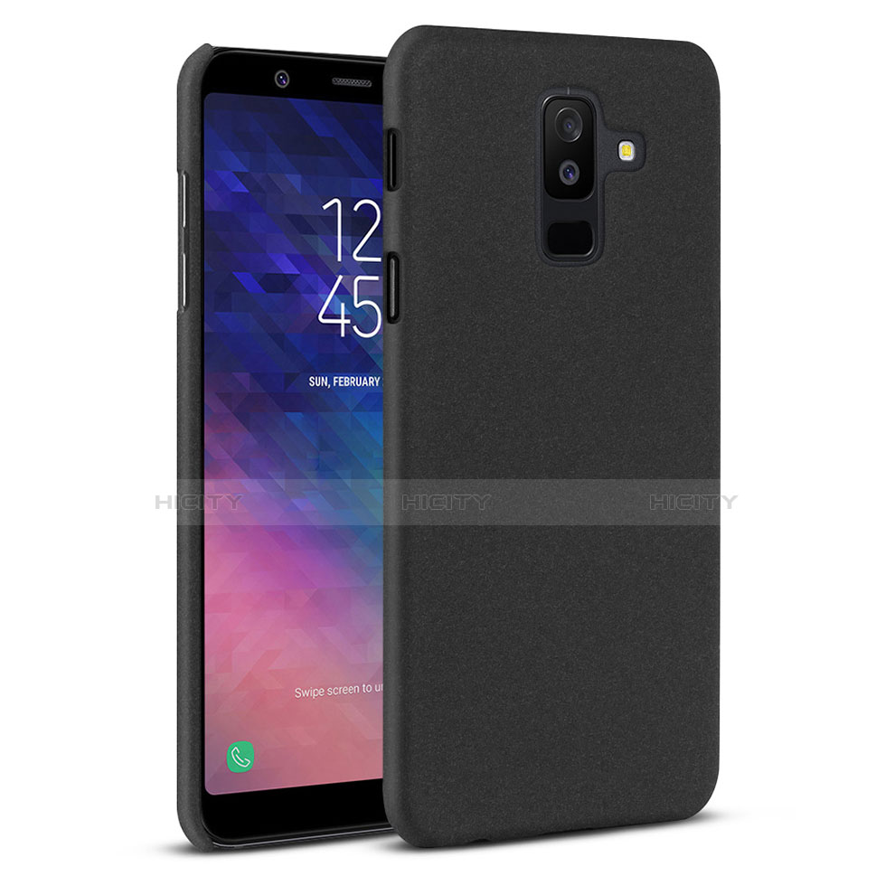 Handyhülle Hülle Kunststoff Schutzhülle Tasche Treibsand für Samsung Galaxy A6 Plus (2018) Schwarz