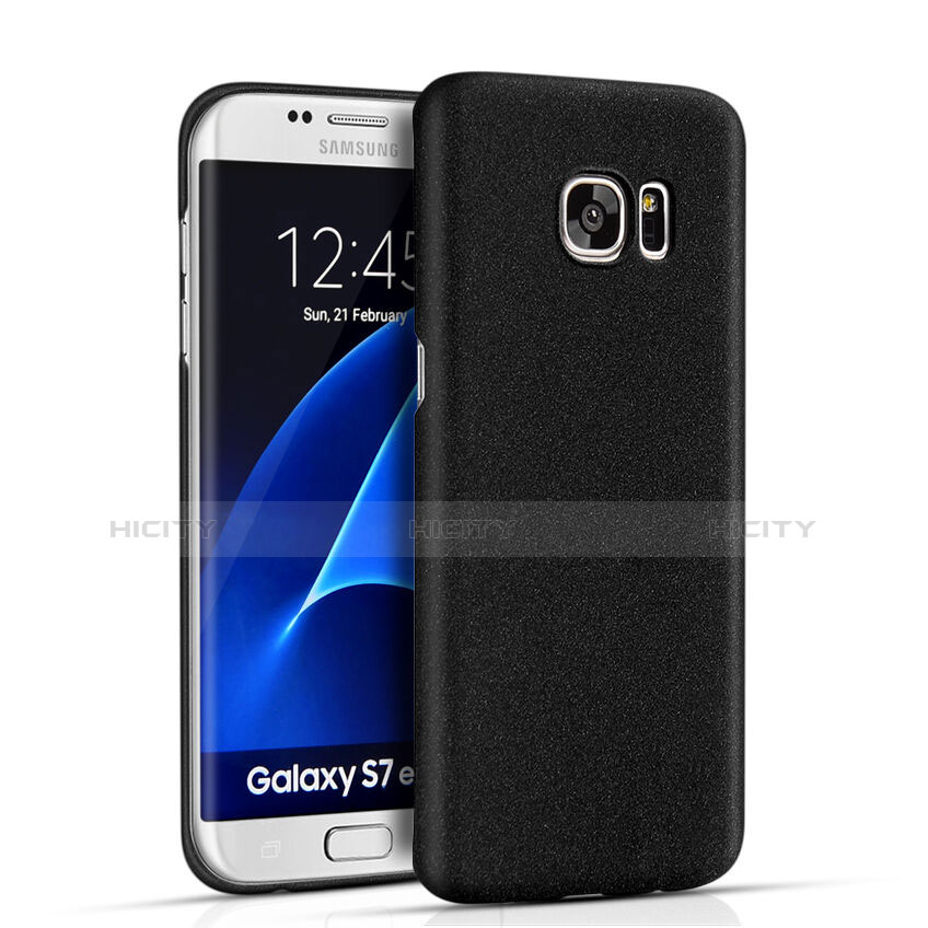 Handyhülle Hülle Kunststoff Schutzhülle Treibsand für Samsung Galaxy S7 Edge G935F Schwarz Plus