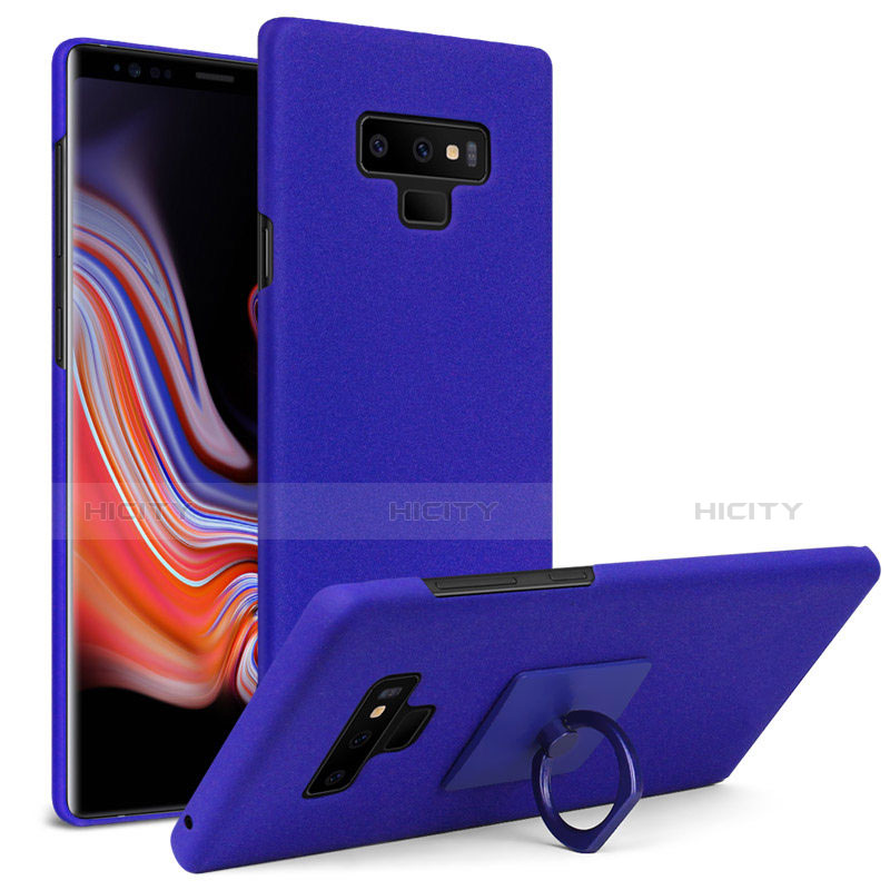 Handyhülle Hülle Kunststoff Schutzhülle Treibsand mit Fingerring Ständer für Samsung Galaxy Note 9 Blau Plus