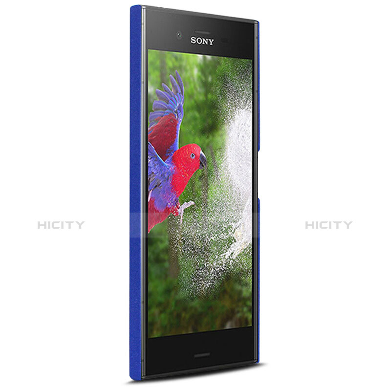 Handyhülle Hülle Kunststoff Schutzhülle Treibsand mit Fingerring Ständer für Sony Xperia XZ1 Blau