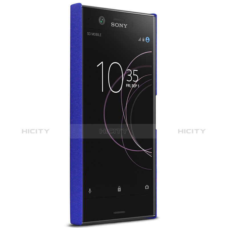 Handyhülle Hülle Kunststoff Schutzhülle Treibsand mit Fingerring Ständer für Sony Xperia XZ1 Compact Blau