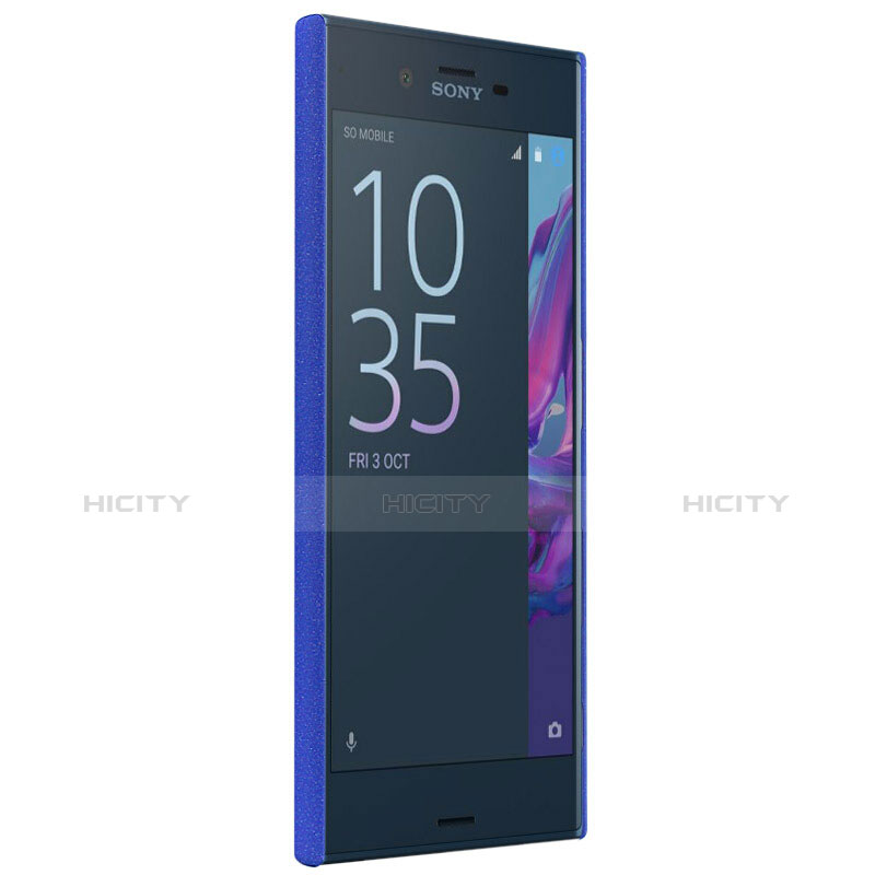 Handyhülle Hülle Kunststoff Schutzhülle Treibsand mit Fingerring Ständer für Sony Xperia XZs Blau