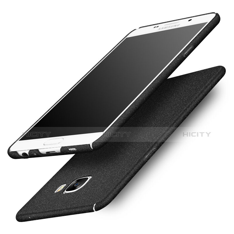 Handyhülle Hülle Kunststoff Schutzhülle Treibsand Q01 für Samsung Galaxy C5 SM-C5000 Schwarz