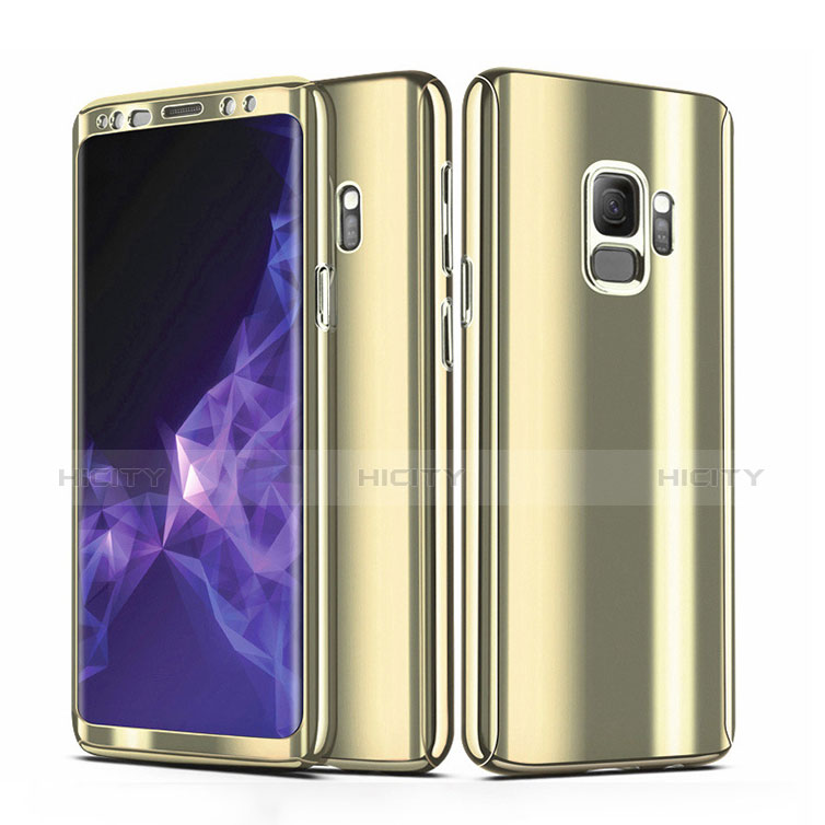 Handyhülle Hülle Kunststoff Tasche Schutzhülle Matt Vorder und Rückseite 360 Grad für Samsung Galaxy S9 Gold