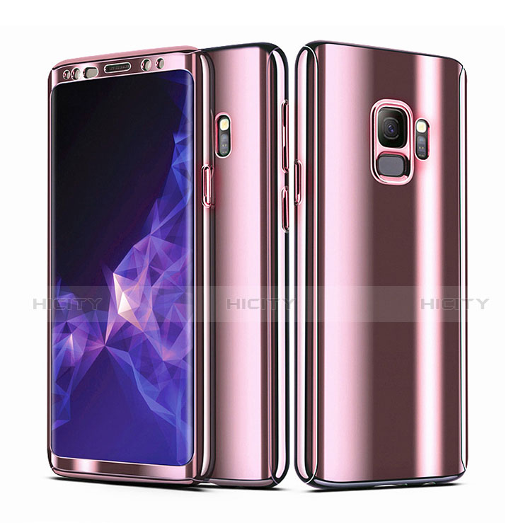 Handyhülle Hülle Kunststoff Tasche Schutzhülle Matt Vorder und Rückseite 360 Grad für Samsung Galaxy S9 Rosegold