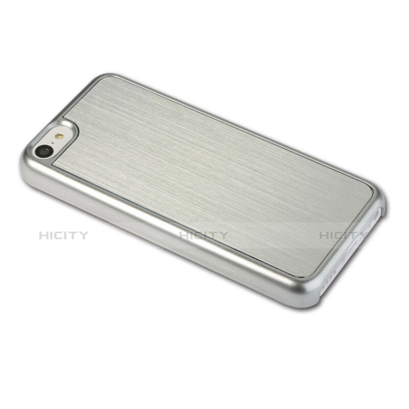 Handyhülle Hülle Luxus Aluminium Metall Brushed für Apple iPhone 5C Silber