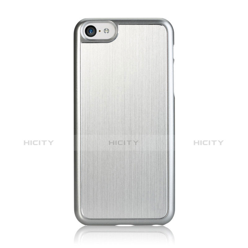 Handyhülle Hülle Luxus Aluminium Metall Brushed für Apple iPhone 5C Silber