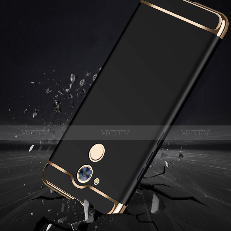 Handyhülle Hülle Luxus Aluminium Metall für Huawei Enjoy 6S Schwarz groß