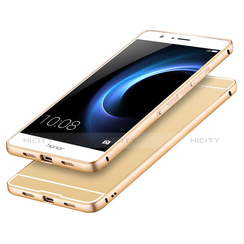 Handyhülle Hülle Luxus Aluminium Metall für Huawei Honor V8 Gold