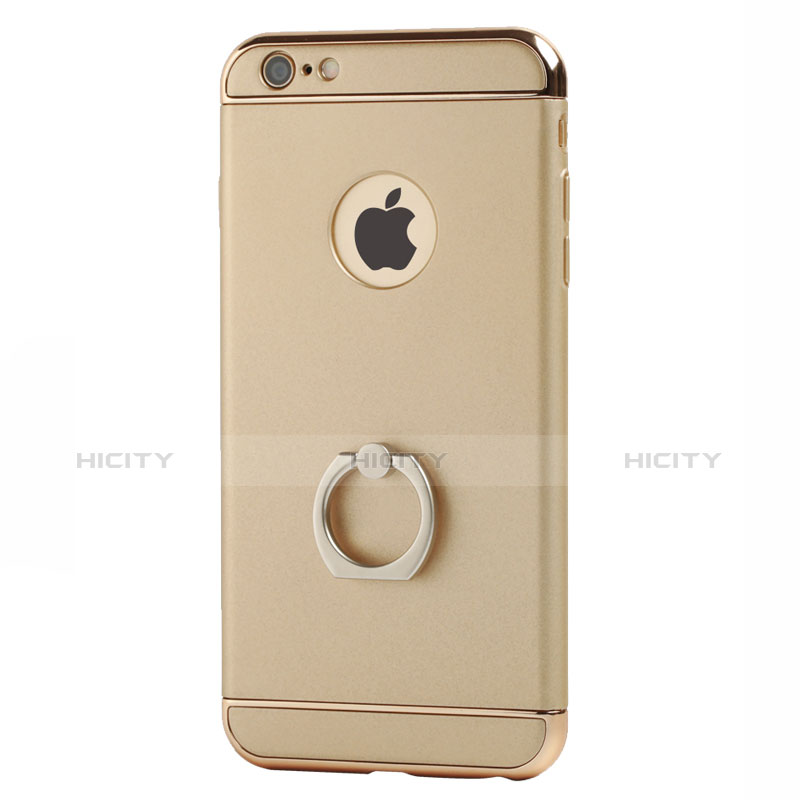 Handyhülle Hülle Luxus Aluminium Metall mit Fingerring Ständer für Apple iPhone 6S Plus Gold