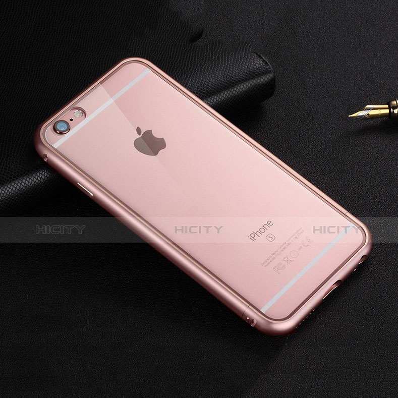 Handyhülle Hülle Luxus Aluminium Metall Rahmen für Apple iPhone 6S Plus Rosegold