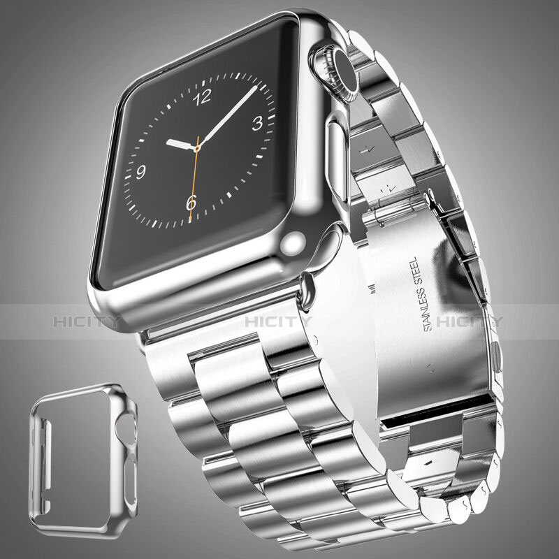 Handyhülle Hülle Luxus Aluminium Metall Rahmen für Apple iWatch 2 42mm Silber