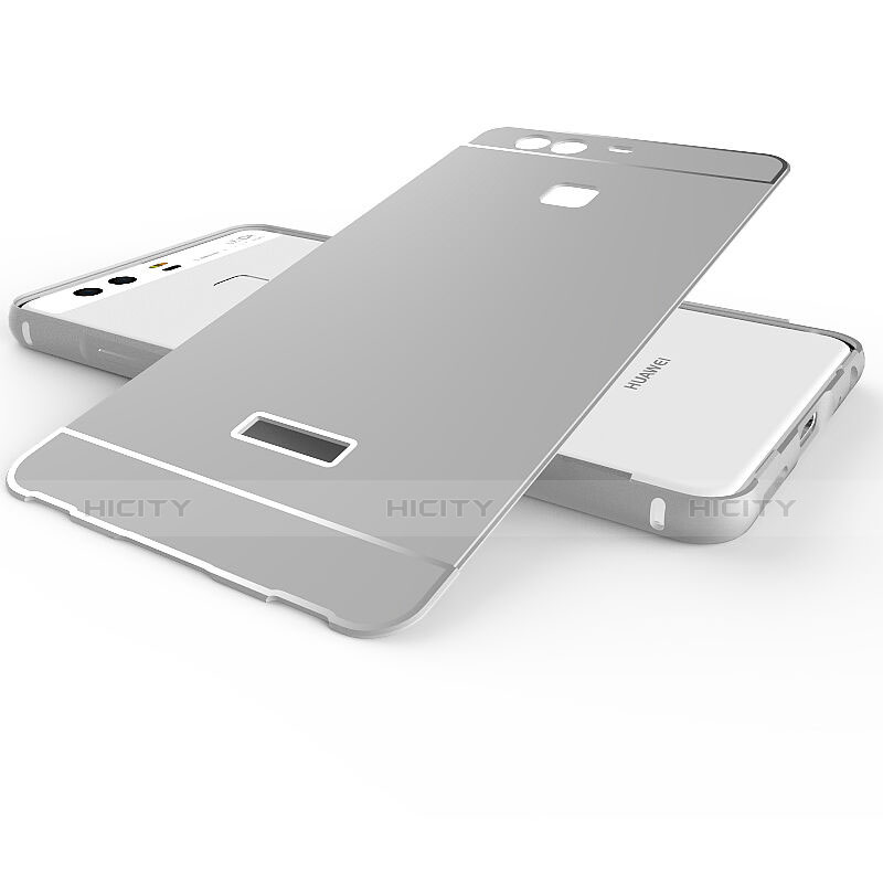 Handyhülle Hülle Luxus Aluminium Metall Rahmen für Huawei P9 Silber