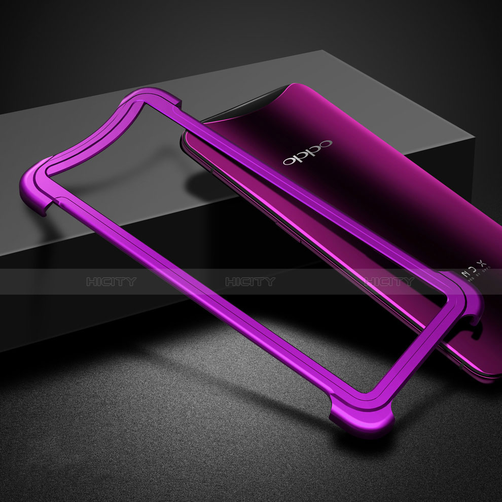 Handyhülle Hülle Luxus Aluminium Metall Rahmen für Oppo Find X Super Flash Edition Violett