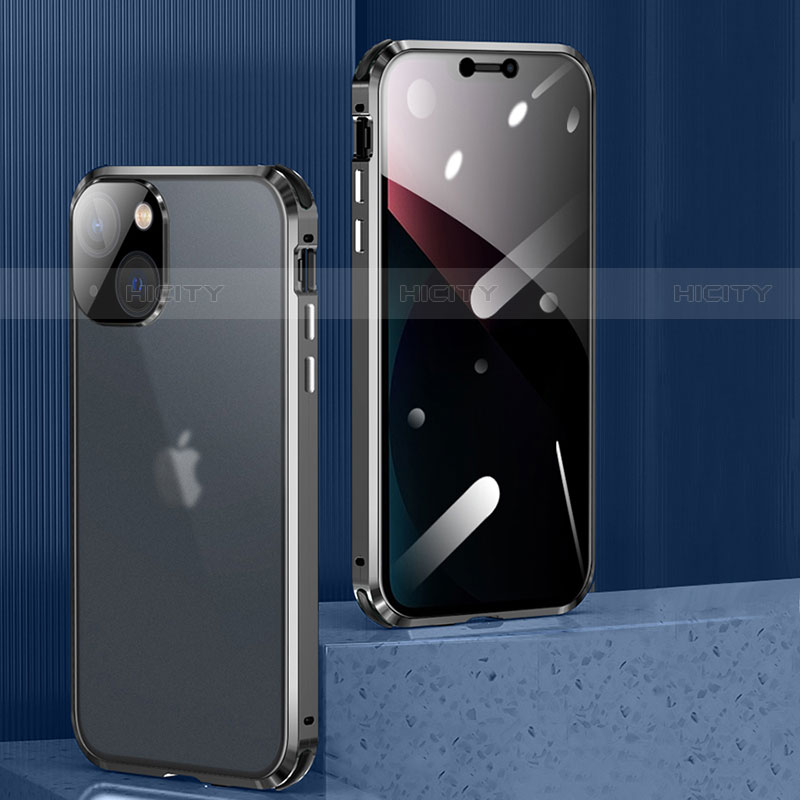 Handyhülle Hülle Luxus Aluminium Metall Rahmen Spiegel 360 Grad Ganzkörper Tasche für Apple iPhone 13 Mini groß