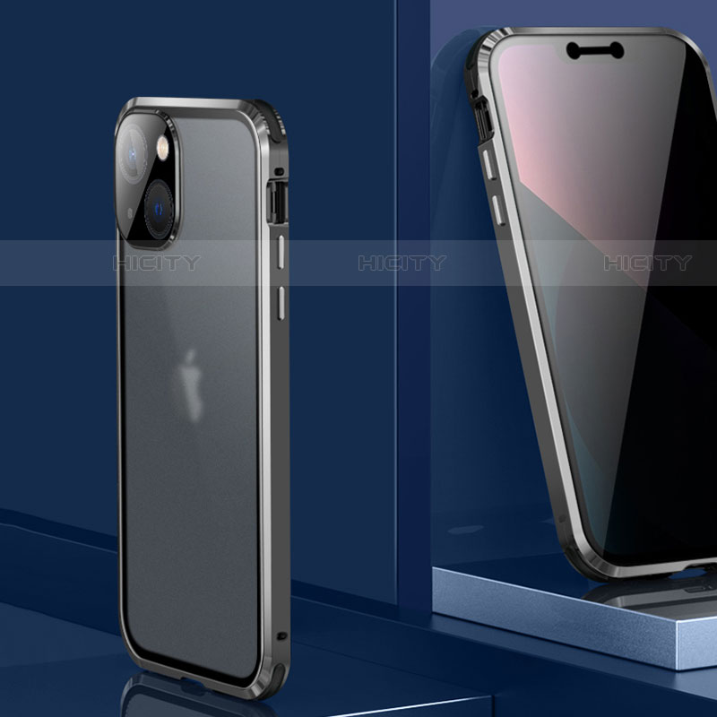 Handyhülle Hülle Luxus Aluminium Metall Rahmen Spiegel 360 Grad Ganzkörper Tasche für Apple iPhone 14