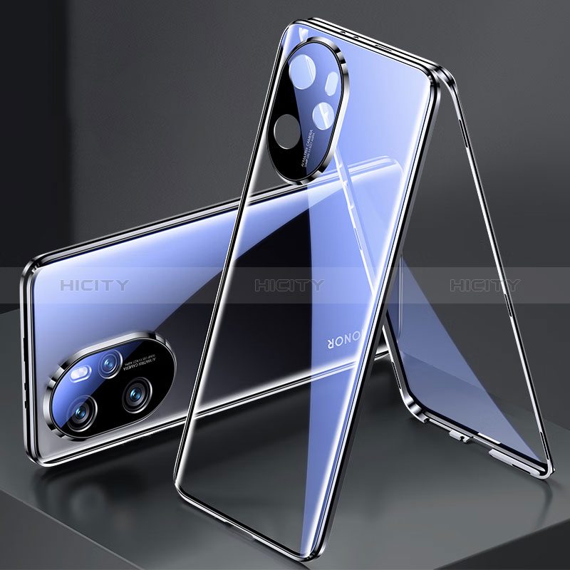 Handyhülle Hülle Luxus Aluminium Metall Rahmen Spiegel 360 Grad Ganzkörper Tasche für Huawei Honor 100 Pro 5G groß