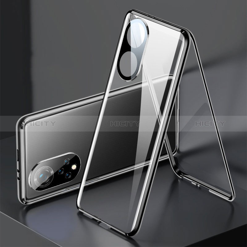 Handyhülle Hülle Luxus Aluminium Metall Rahmen Spiegel 360 Grad Ganzkörper Tasche für Huawei Honor 50 5G groß