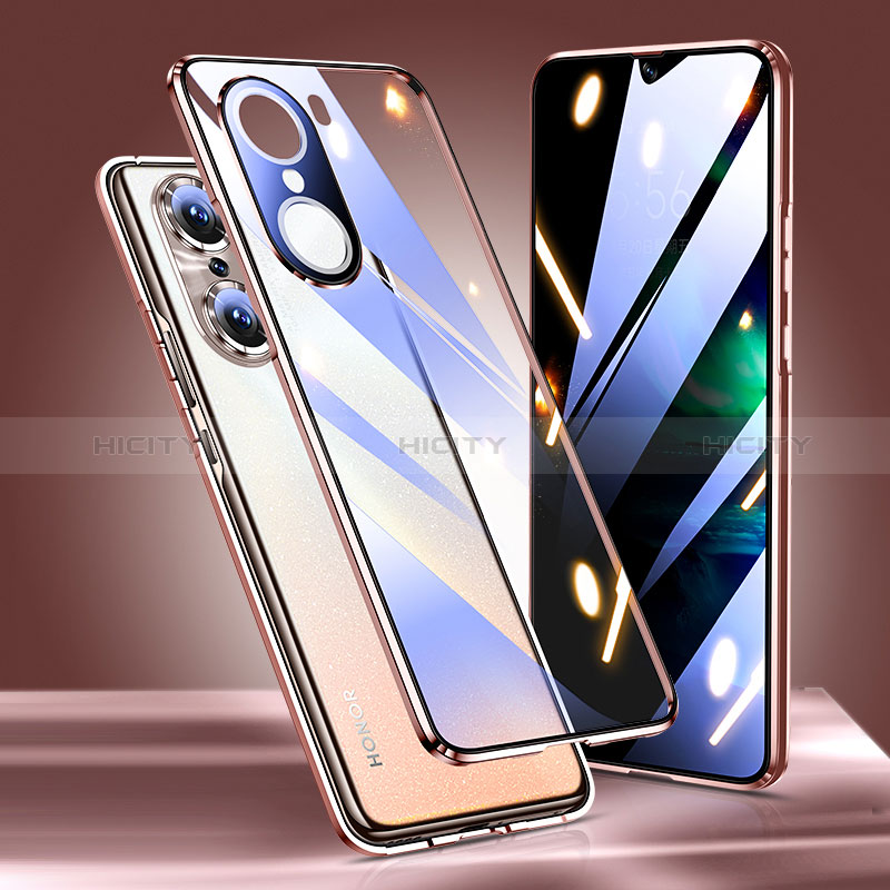 Handyhülle Hülle Luxus Aluminium Metall Rahmen Spiegel 360 Grad Ganzkörper Tasche für Huawei Honor 60 Pro 5G