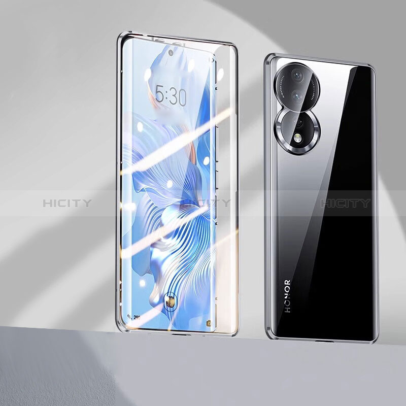 Handyhülle Hülle Luxus Aluminium Metall Rahmen Spiegel 360 Grad Ganzkörper Tasche für Huawei Honor 80 5G groß