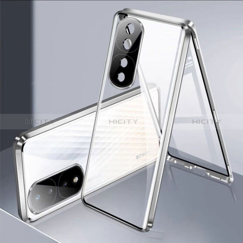 Handyhülle Hülle Luxus Aluminium Metall Rahmen Spiegel 360 Grad Ganzkörper Tasche für Huawei Honor 80 Pro 5G