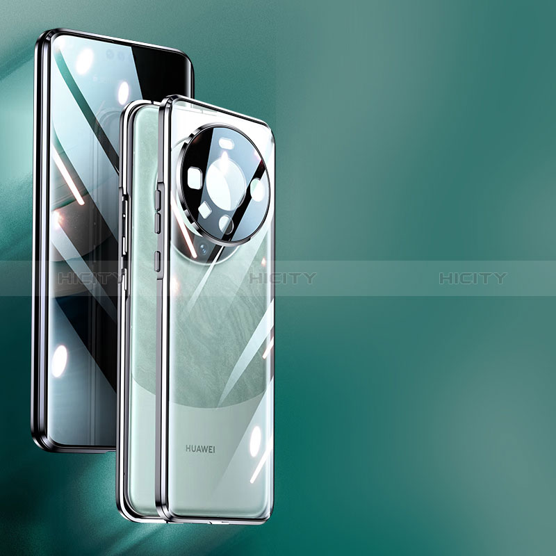 Handyhülle Hülle Luxus Aluminium Metall Rahmen Spiegel 360 Grad Ganzkörper Tasche für Huawei Mate 60 Pro groß