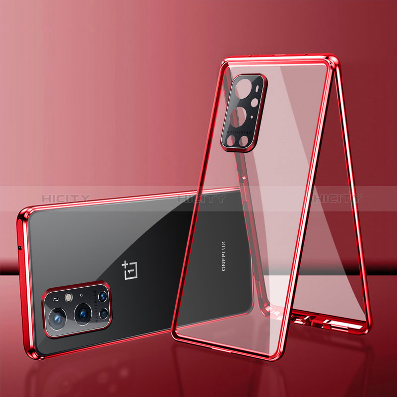 Handyhülle Hülle Luxus Aluminium Metall Rahmen Spiegel 360 Grad Ganzkörper Tasche für OnePlus 9 Pro 5G groß