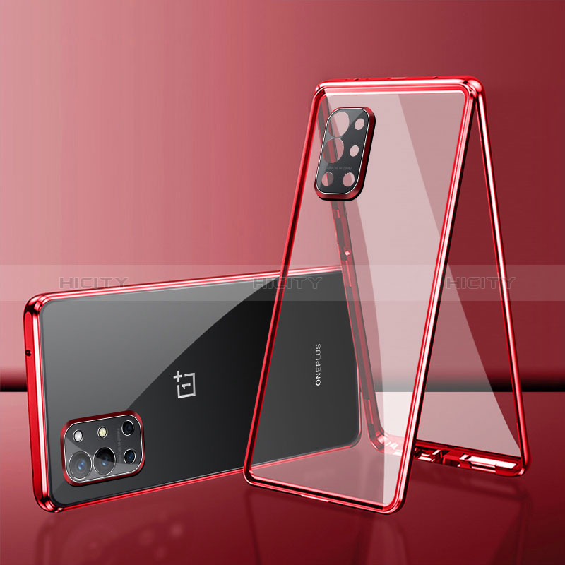 Handyhülle Hülle Luxus Aluminium Metall Rahmen Spiegel 360 Grad Ganzkörper Tasche für OnePlus 9R 5G groß