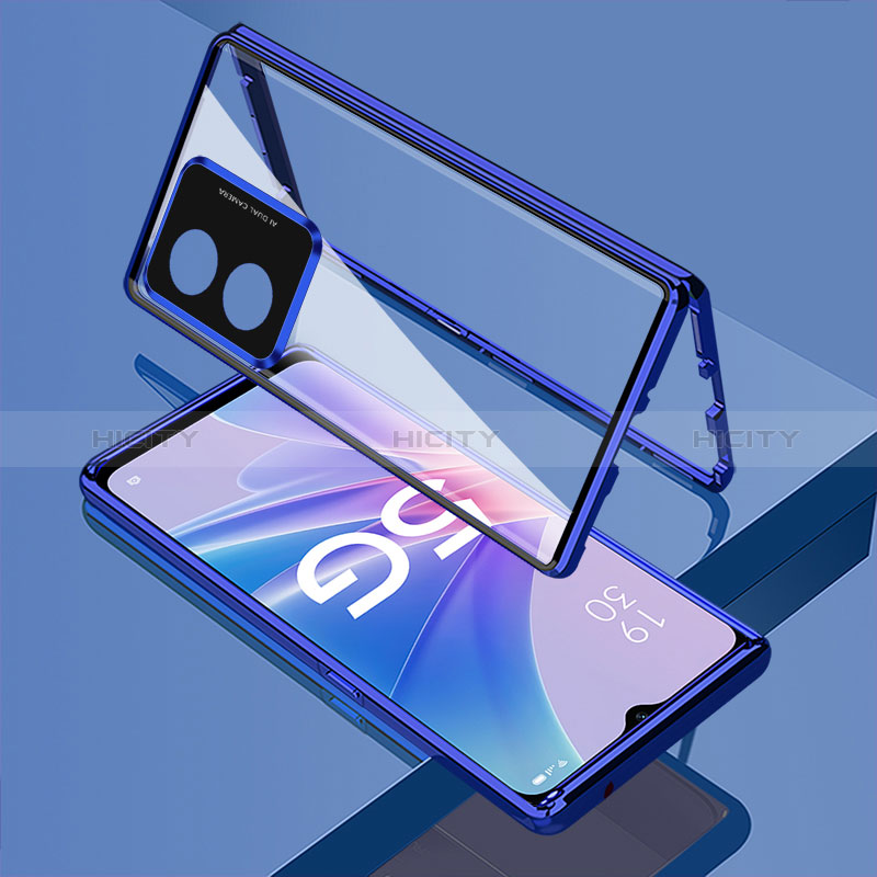 Handyhülle Hülle Luxus Aluminium Metall Rahmen Spiegel 360 Grad Ganzkörper Tasche für Oppo A1 Pro 5G