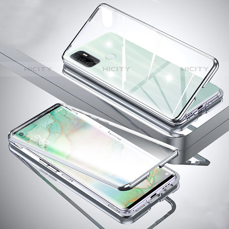 Handyhülle Hülle Luxus Aluminium Metall Rahmen Spiegel 360 Grad Ganzkörper Tasche für Oppo A11s groß