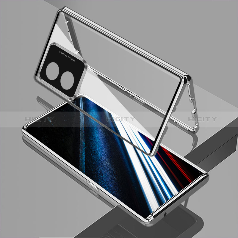 Handyhülle Hülle Luxus Aluminium Metall Rahmen Spiegel 360 Grad Ganzkörper Tasche für Oppo A18