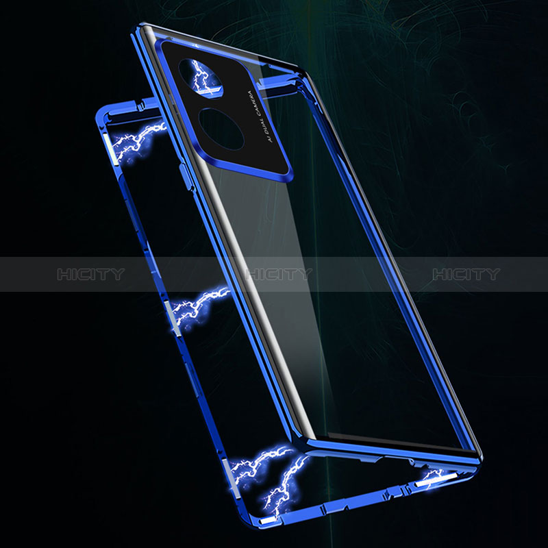 Handyhülle Hülle Luxus Aluminium Metall Rahmen Spiegel 360 Grad Ganzkörper Tasche für Oppo A1x 5G groß