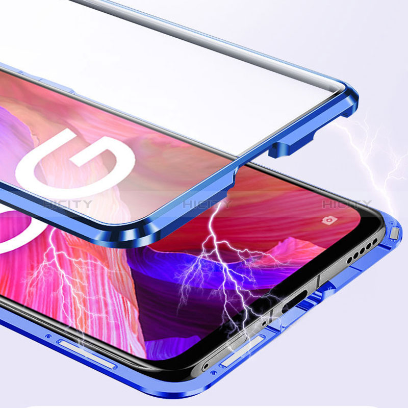 Handyhülle Hülle Luxus Aluminium Metall Rahmen Spiegel 360 Grad Ganzkörper Tasche für Oppo A56 5G groß