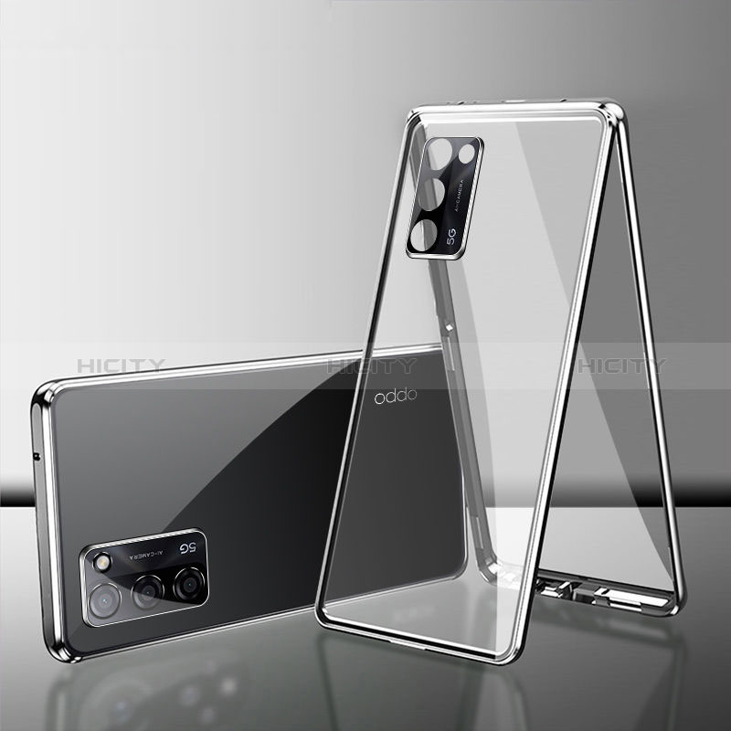 Handyhülle Hülle Luxus Aluminium Metall Rahmen Spiegel 360 Grad Ganzkörper Tasche für Oppo A56 5G