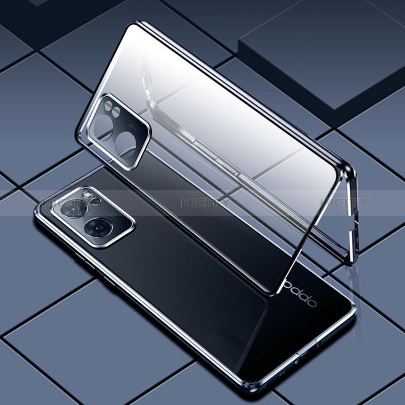 Handyhülle Hülle Luxus Aluminium Metall Rahmen Spiegel 360 Grad Ganzkörper Tasche für Oppo A77 5G