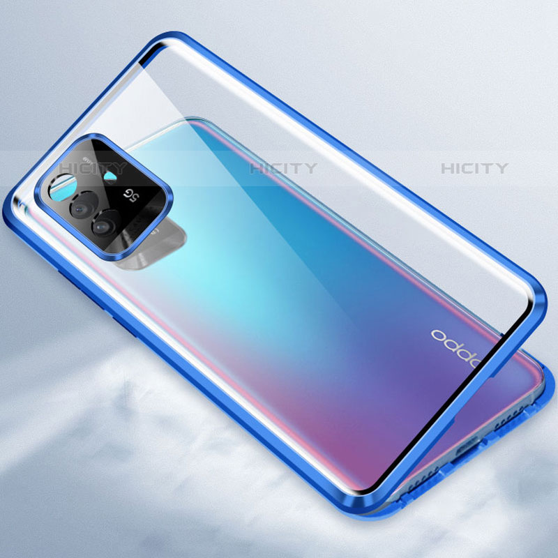 Handyhülle Hülle Luxus Aluminium Metall Rahmen Spiegel 360 Grad Ganzkörper Tasche für Oppo A95 5G