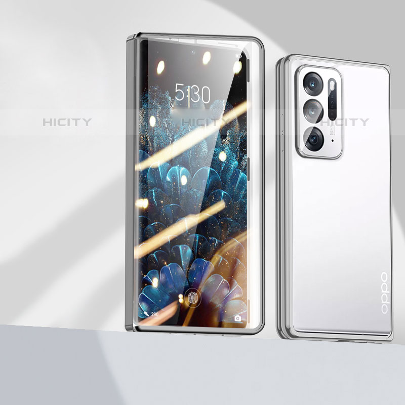 Handyhülle Hülle Luxus Aluminium Metall Rahmen Spiegel 360 Grad Ganzkörper Tasche für Oppo Find N 5G