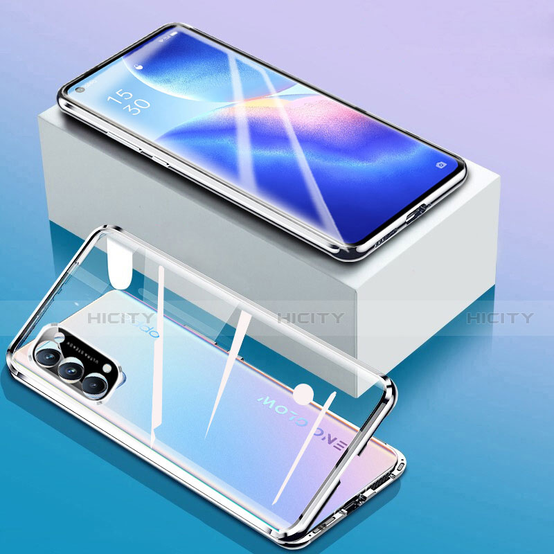 Handyhülle Hülle Luxus Aluminium Metall Rahmen Spiegel 360 Grad Ganzkörper Tasche für Oppo Find X3 Lite 5G